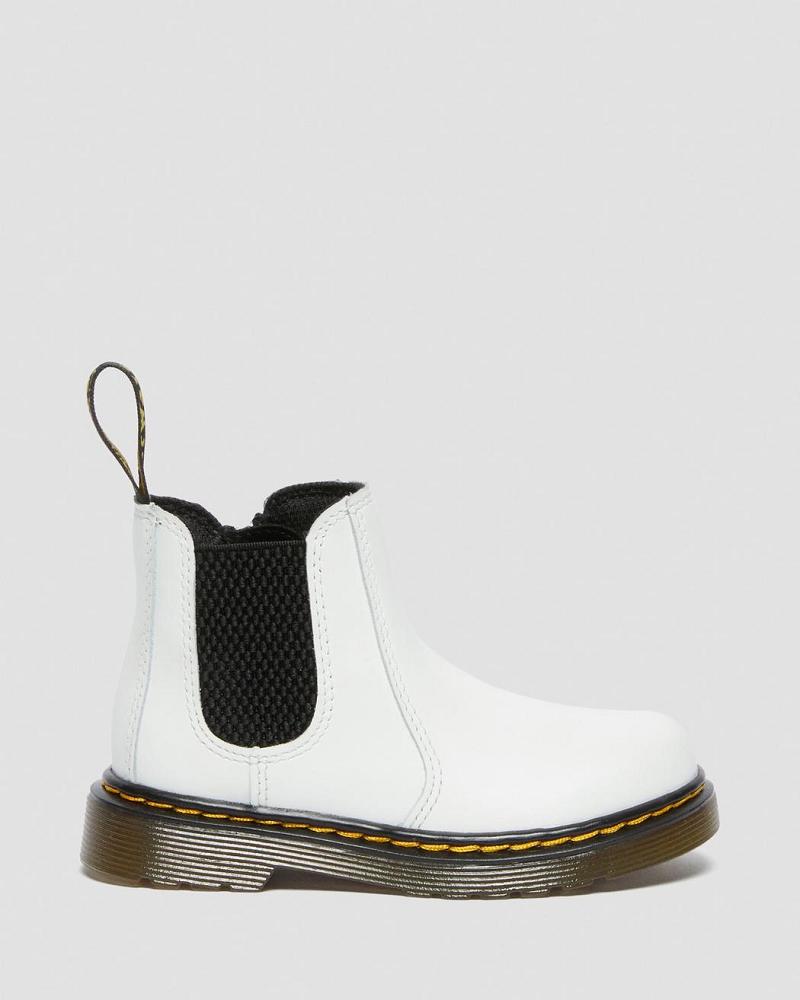 Kids' Dr Martens Toddler 2976 Leather Chelsea Boots White | AU 669ZUT